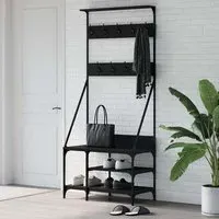 Ironton Clothes Rack with Shoe Storage - Black