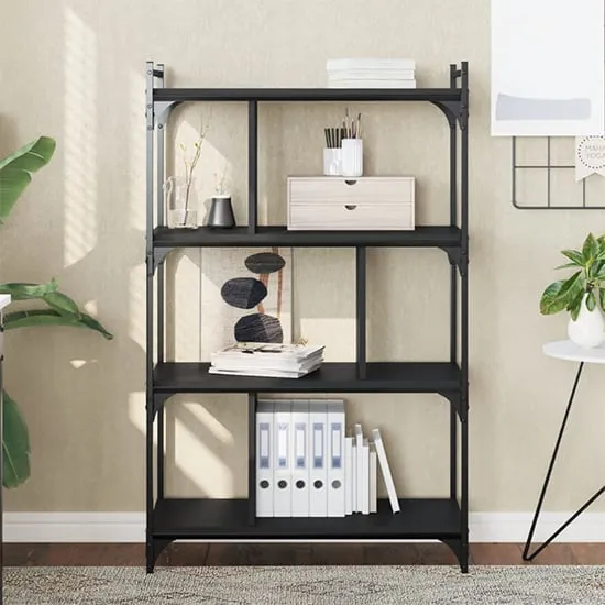 Irvine 4-Tier Bookcase - Black, Engineered Wood image