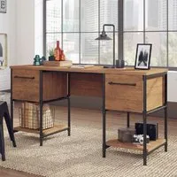 Irvine Laptop Desk with 2 Drawers - Checked Oak