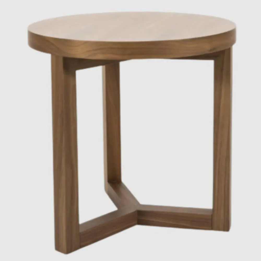 Irvine Round Lamp Table - Walnut, MDF
