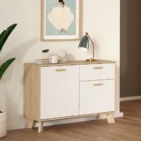 Irvine Sideboard with 2 Doors 1 Drawer - Oak, White alternate view