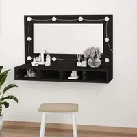 Irvine Wall Dressing Cabinet with LED - Black, Engineered Wood