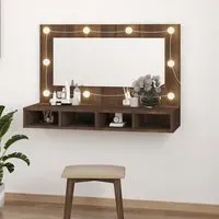 Irvine Wall Dressing Cabinet with LED - Brown Oak, Engineered Wood