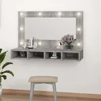 Irvine Wall Dressing Cabinet with LED - Grey, Engineered Wood