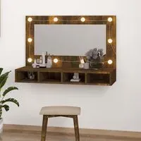 Irvine Wall Dressing Cabinet with LED - Smoked Oak