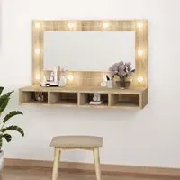Irvine Wall Dressing Cabinet with LED - Sonoma Oak