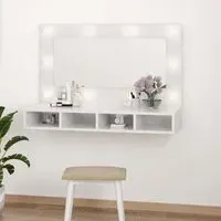 Irvine Wall Dressing Cabinet with LED - White, High Gloss