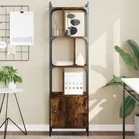 Irving 4-Tier Bookcase with 2 Doors - Oak