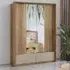 Irving Mirrored Wardrobe with 2 Sliding Doors - Mauvella Oak