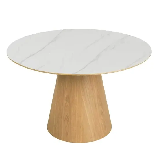 Irwin Round Ceramic Top Dining Table - Sand