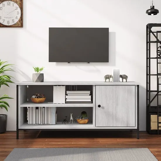 Isabelle TV Stand with Storage - Grey Sonoma Oak image
