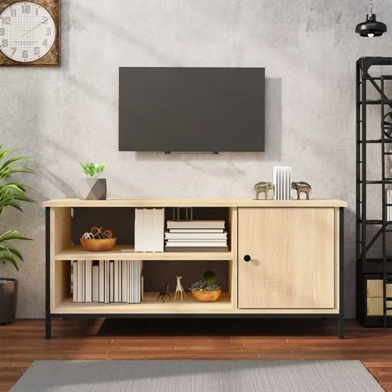 Isabelle TV Stand with Storage - Sonoma Oak