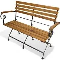 Ishya Folding Garden Bench - Brown, Acacia