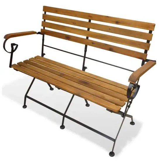 Ishya Folding Garden Bench - Brown, Acacia