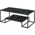 Isla Coffee Table with Undershelf - Black Marble Effect, MDF