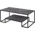 Isla Coffee Table with Undershelf - Grey Marble Effect, MDF
