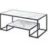 Isla Coffee Table with Undershelf - White Marble Effect, MDF