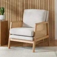 Issaquah 1-Seater Sofa with Wooden Frame - Grey, Oak