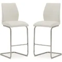Ithaca Bar Chairs - White, Faux Leather