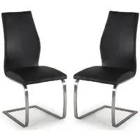 Ithaca Dining Chairs - Black, Faux Leather
