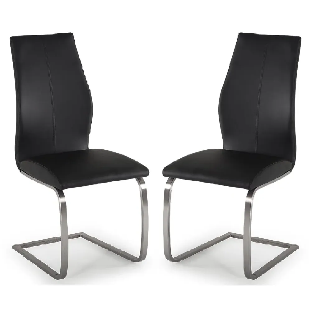 Ithaca Dining Chairs - Black, Faux Leather image