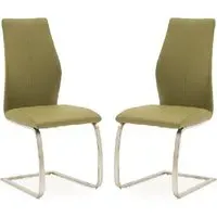 Ithaca Dining Chairs - Olive, Faux Leather