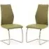 Ithaca Dining Chairs - Olive, Faux Leather