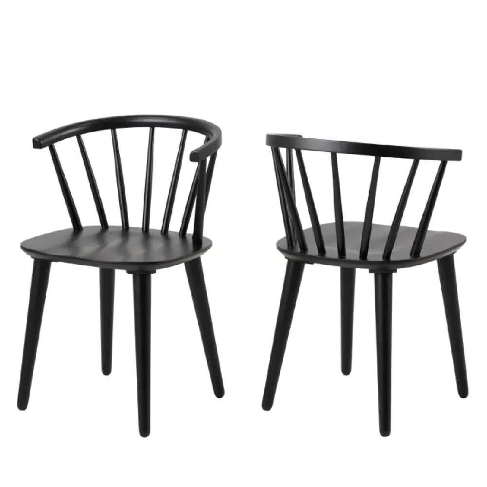 Ithaca Dining Chairs Set of 2 - Black, Rubberwood product