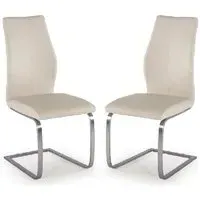Ithaca Dining Chairs - Taupe, Faux Leather