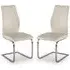 Ithaca Dining Chairs - Taupe, Faux Leather