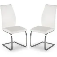 Ithaca Dining Chairs - White, Faux Leather