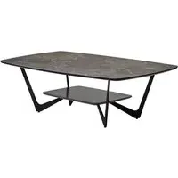 Ithaca Rectangular Coffee Table with Storage - Grey, Ceramic