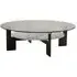 Ithaca Round Coffee Table with Storage - Grey, Glass