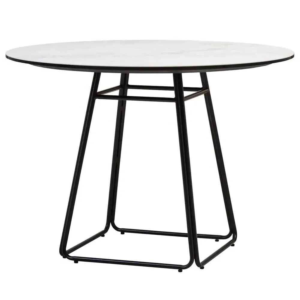 Ithaca Round Dining Table - Grey, Ceramic