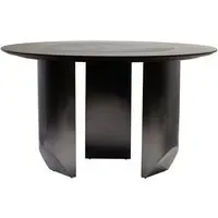 Ithaca Round Dining Table with Lazy Susan - Black, Ceramic