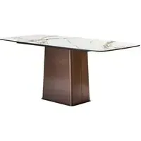 Ithaca Round Dining Table with Lazy Susan - White, Ceramic