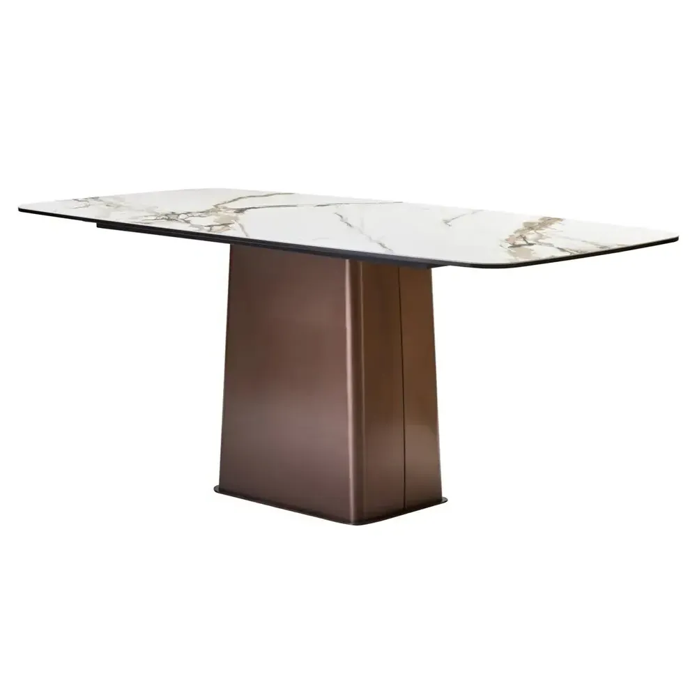 Ithaca Round Dining Table with Lazy Susan - White, Ceramic