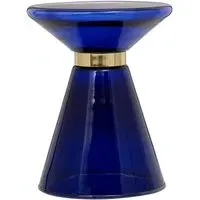 Itonda Square Glass Side Table - Blue, Gold