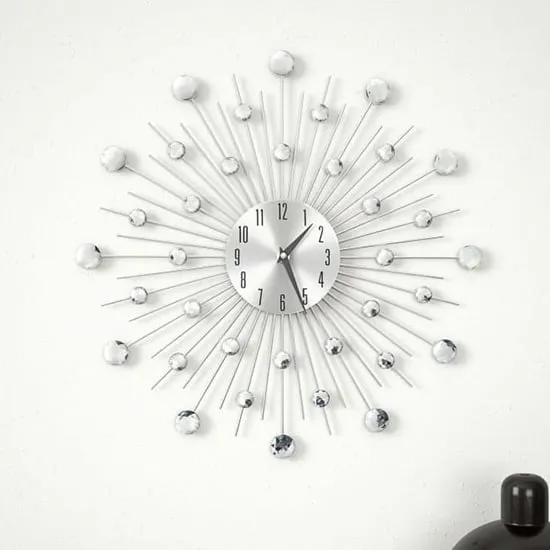 Itotia Round Wall Clock Quartz Movement - Silver, Aluminium product