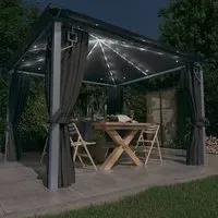 Ivan 3m x 3m Gazebo with LED Lights - Anthracite