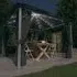 Ivan 3m x 3m Gazebo with LED Lights - Anthracite