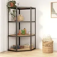 Ivins 4-Tier Corner Shelving Unit - Anthracite, Steel