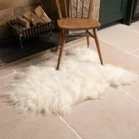 Ivins Sheepskin-Style Rug - Ivory White, Fabric alternate view