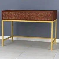 Ivoran Console Table with 2 Drawers - Walnut, Mango Wood