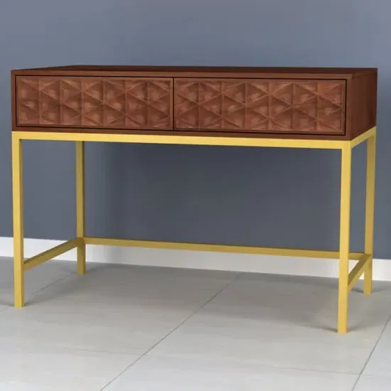 Ivoran Console Table with 2 Drawers - Walnut, Mango Wood image
