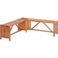 Ivy Corner Garden Bench with 2 Planters - Brown, Acacia