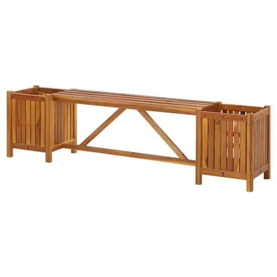 Ivy Garden Bench with 2 Planters - Brown, Acacia image