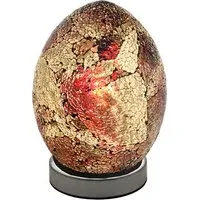 Izar Egg Lamp with Chrome Base - Amber, Glass