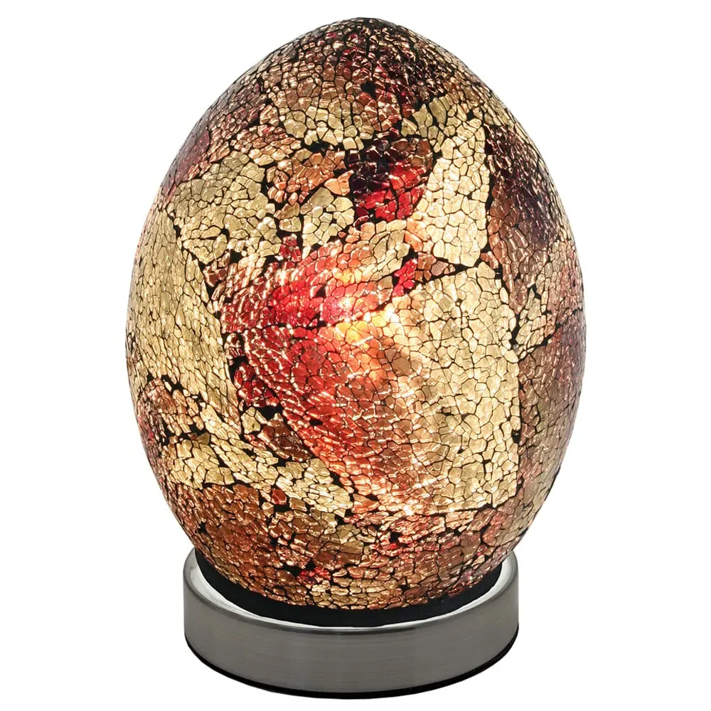 Izar Egg Lamp with Chrome Base - Amber, Glass image