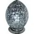 Izar Large Egg Lamp with Chrome Base - Black, Glass